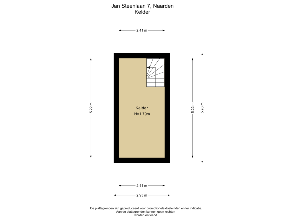 Bekijk plattegrond van Kelder van Jan Steenlaan 7