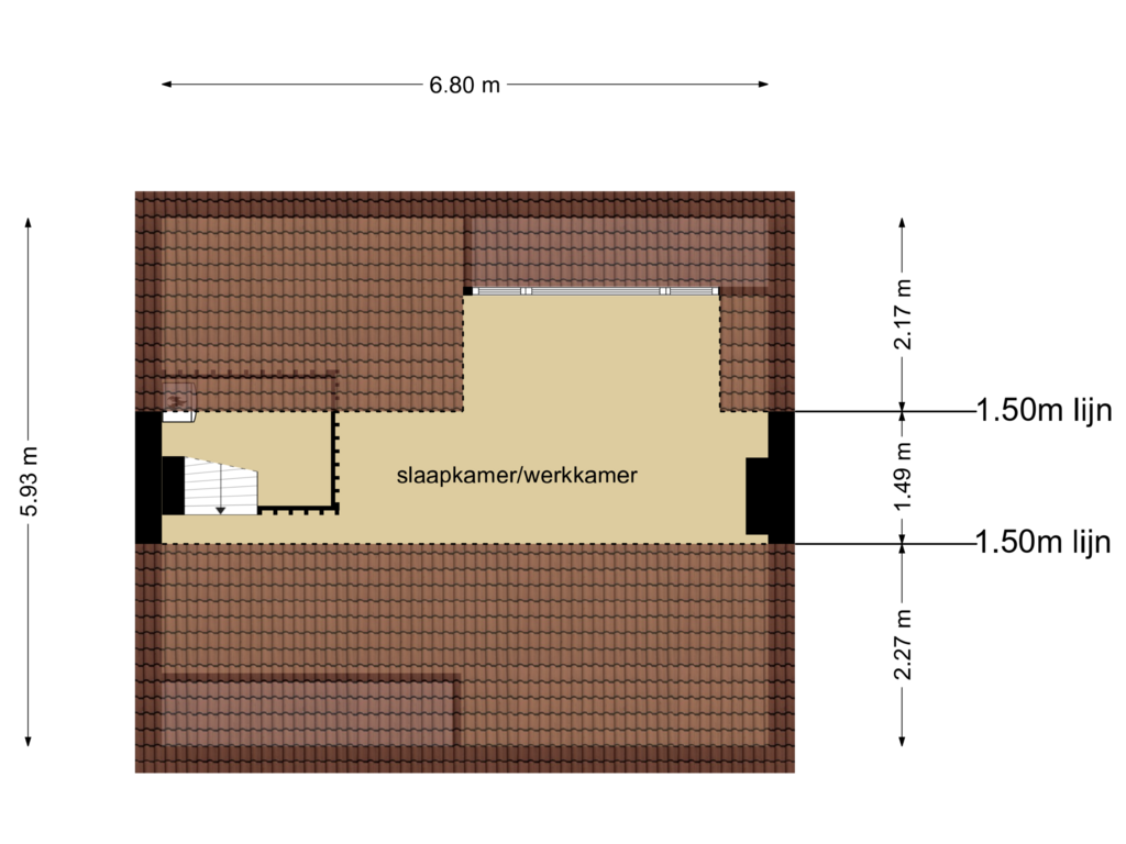 Bekijk plattegrond van 2e verdieping van Prinses Beatrixstraat 20