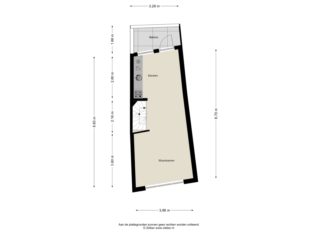 View floorplan of Eerste verdieping of Salomonsteeg 1