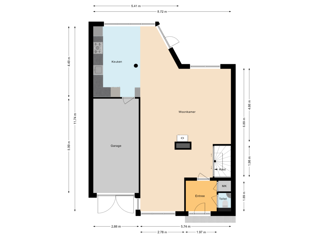 View floorplan of Begane grond of Andries van Altenalaan 54