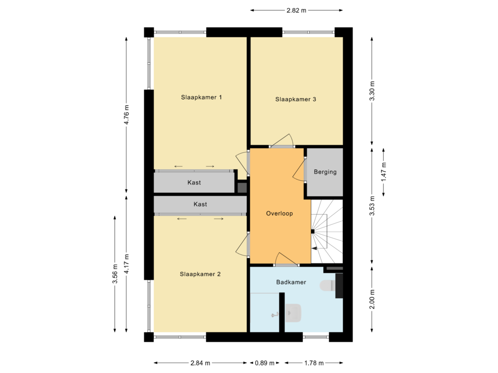 View floorplan of Eerste verdieping of Andries van Altenalaan 54