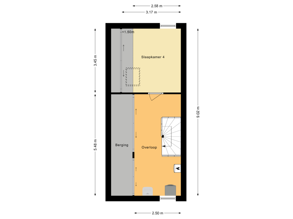 View floorplan of Tweede verdieping of Andries van Altenalaan 54