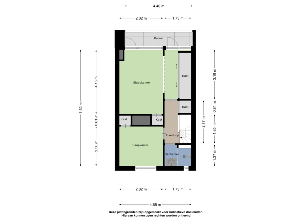 Bekijk plattegrond van Eerste verdieping van Philips Willemplantsoen 8