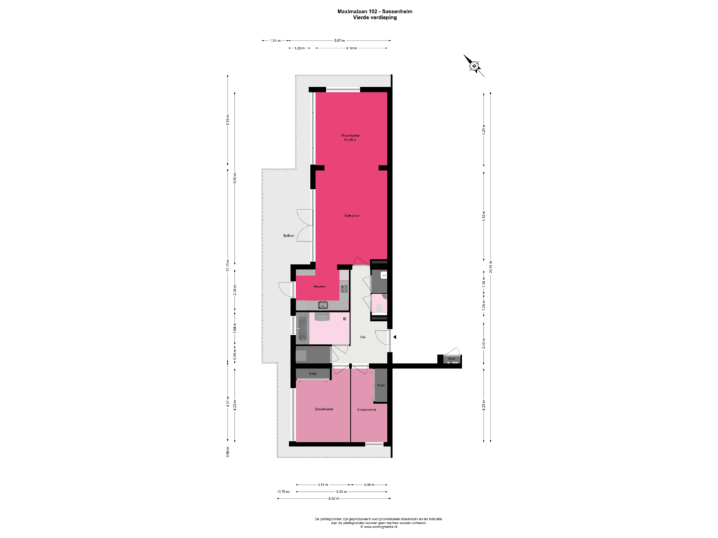 Bekijk plattegrond van 4e_verd van Máximalaan 102