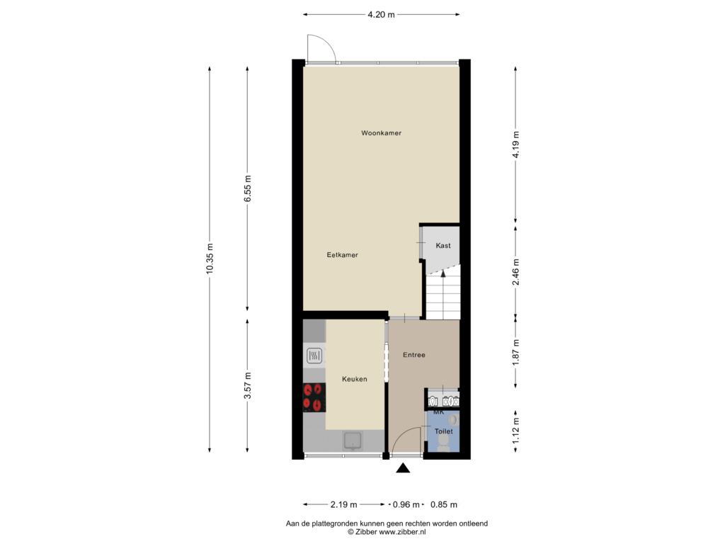 Bekijk plattegrond van Begane grond van Weverstraat 24