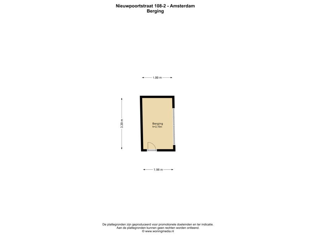 Bekijk plattegrond van Berging van Nieuwpoortstraat 108-2