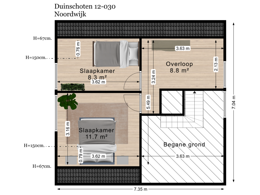 Bekijk plattegrond van Eerste Verdieping van Duinschooten 12-030