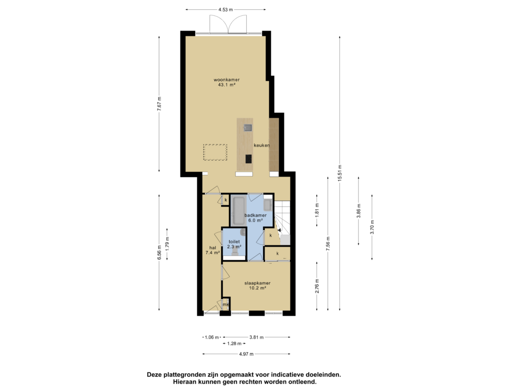 Bekijk plattegrond van Begane grond van Dorpsstraat 24