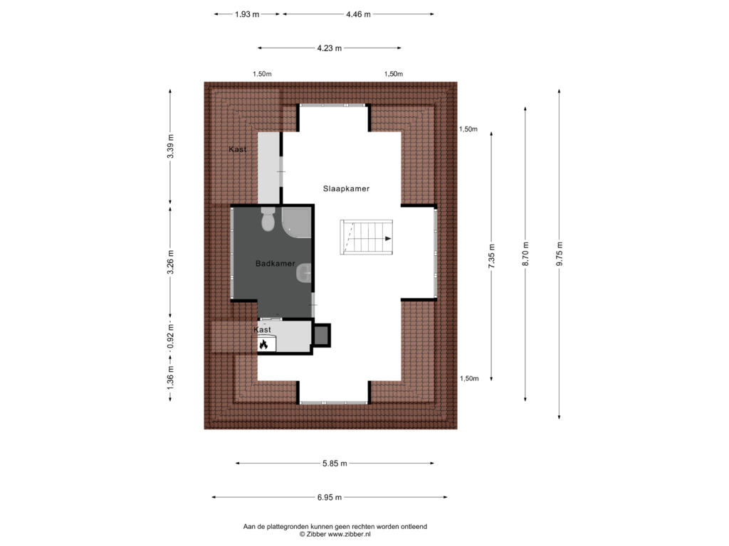 View floorplan of Tweede Verdieping of Taalstraat 13