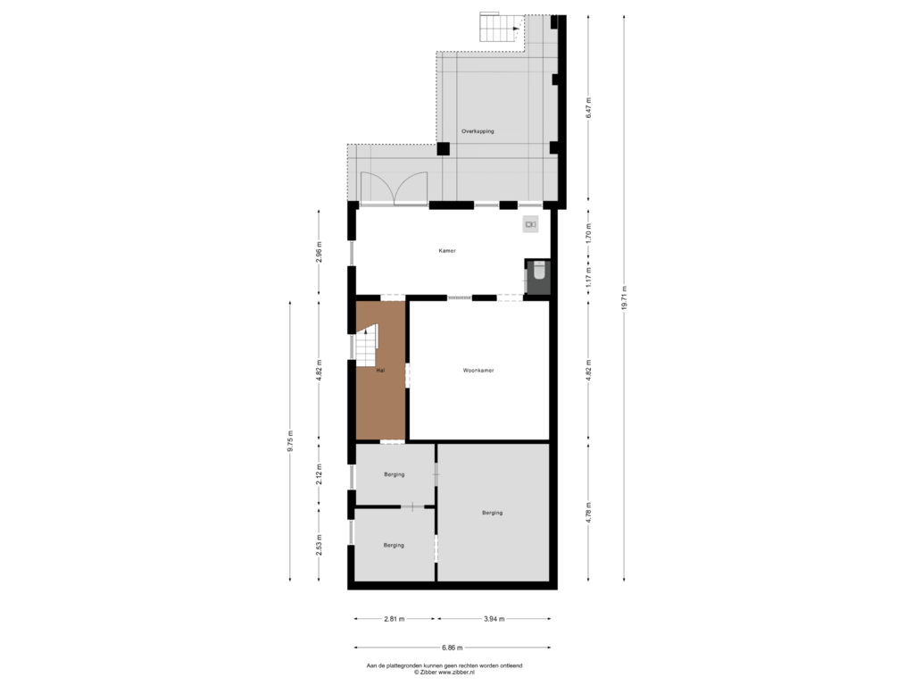 View floorplan of Souterrain of Taalstraat 13