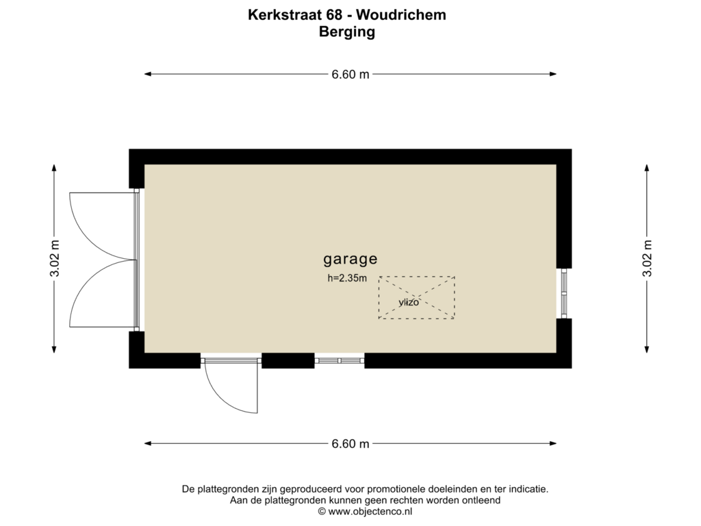 Bekijk plattegrond van Berging van Kerkstraat 68