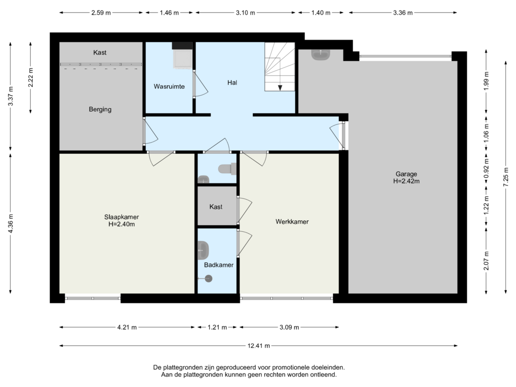 View floorplan of Souterrain of Woudlaan 75