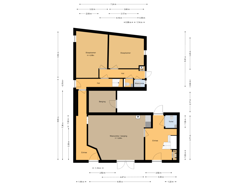 Bekijk plattegrond van Begane grond van Bronckhorststraat 17