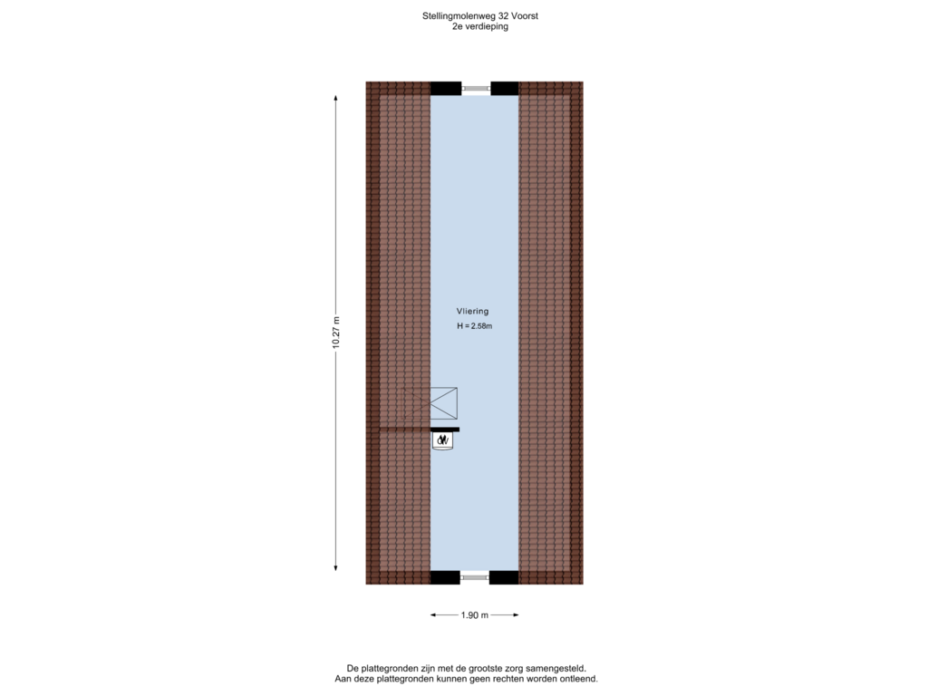 View floorplan of 2e verdieping of Stellingmolenweg 32