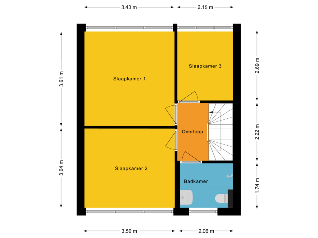 Bekijk plattegrond van Eerste verdieping van Planetenstraat 10