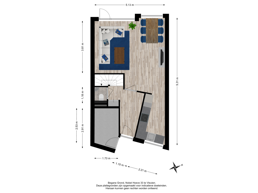 Bekijk plattegrond van Begane grond van Nobel Hoeve 33