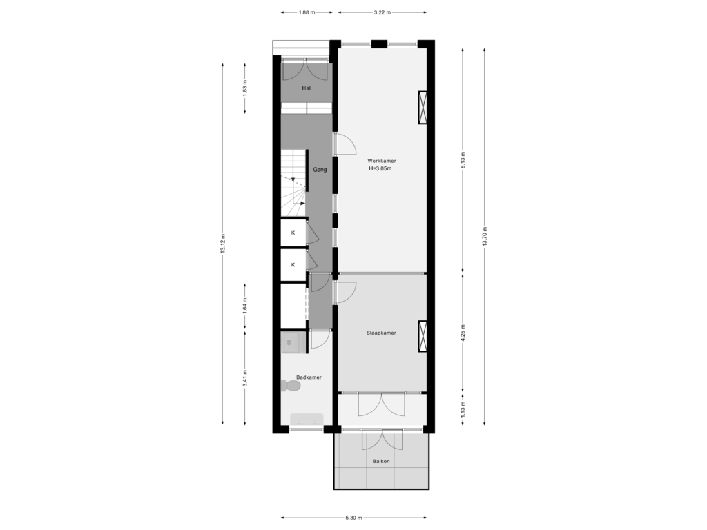 Bekijk plattegrond van Begane Grond van Van den Hoonaardstraat 8