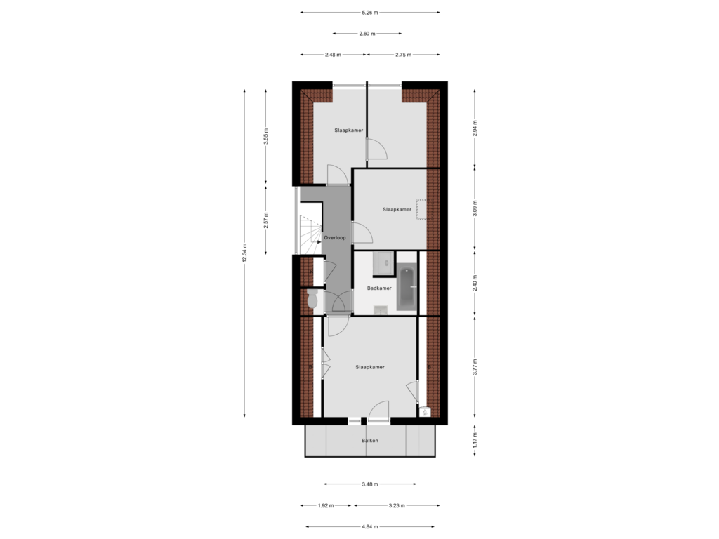 Bekijk plattegrond van 2e Verdieping van Van den Hoonaardstraat 8