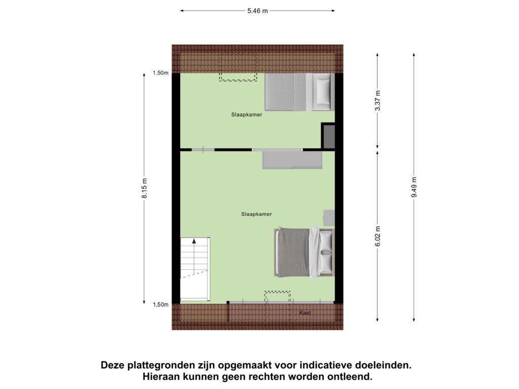 View floorplan of Tweede Verdieping of Vletkade 28