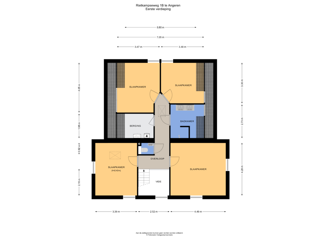 Bekijk plattegrond van Eerste verdieping van Rietkampseweg 1-B