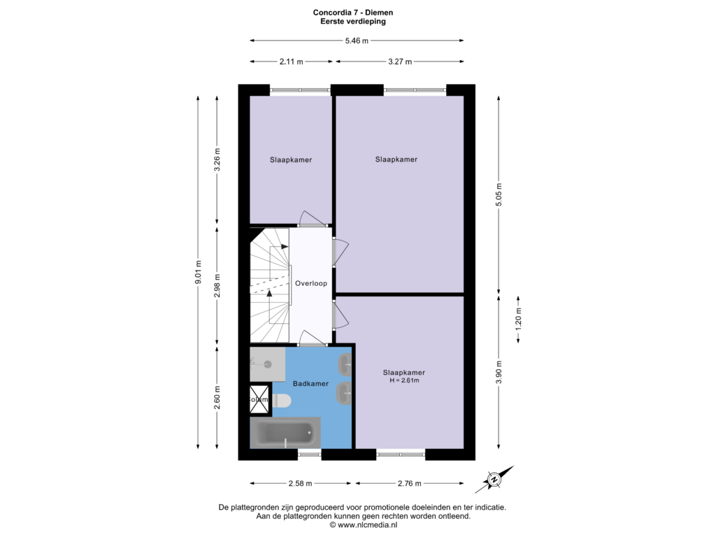 Bekijk plattegrond van Eerste verdieping van Concordia 7