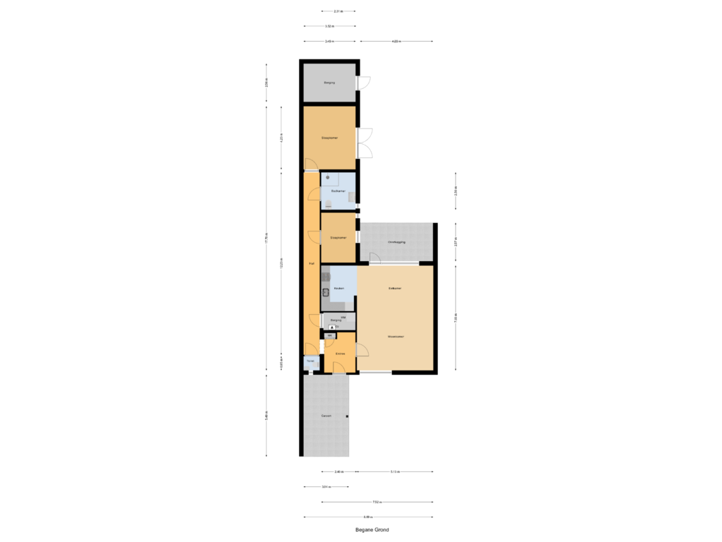 View floorplan of Begane Grond of Henri Dunantstraat 29