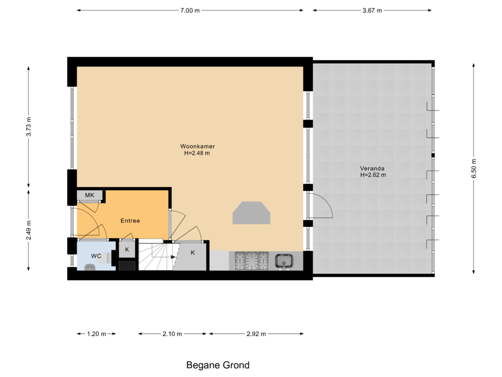 View floorplan of Begane Grond of Schuylenhof 81