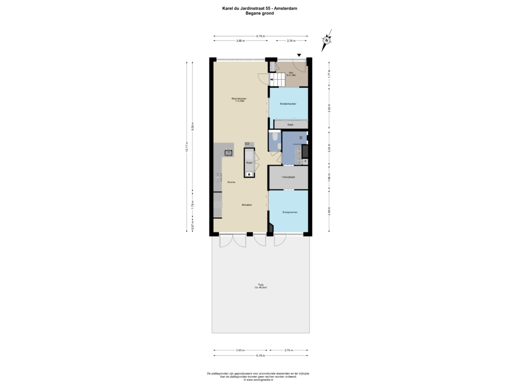 View floorplan of Begane_grond of Karel du Jardinstraat 55