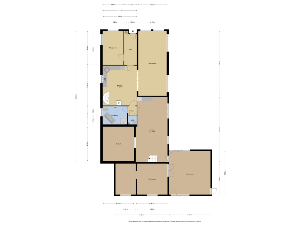 View floorplan of Begane grond of Oegstgeesterweg 233