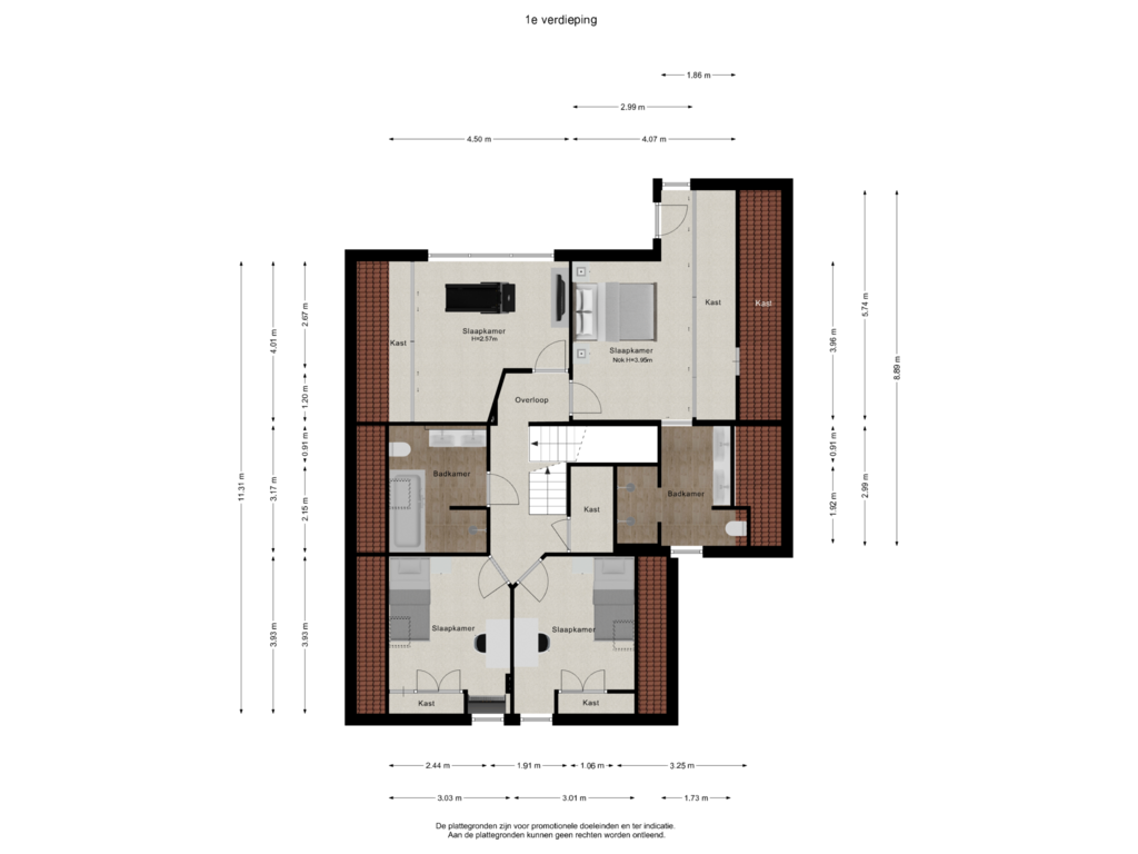 Bekijk plattegrond van 1e verdieping van Waterwolf 3