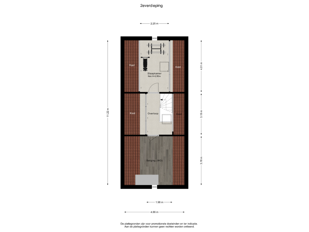 Bekijk plattegrond van 2e verdieping van Waterwolf 3