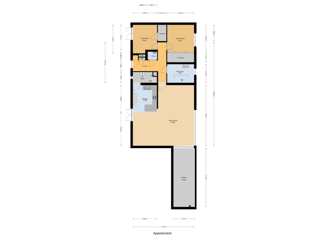 Bekijk plattegrond van Appartement van Meentweide 4