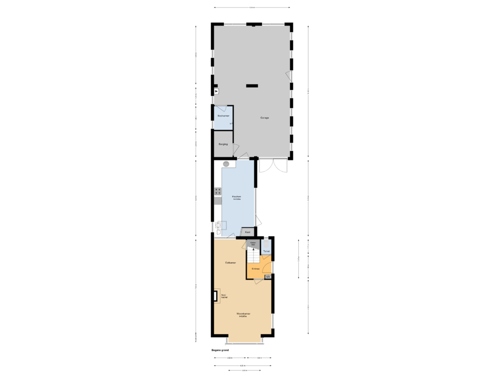 Bekijk plattegrond van Begane grond van Burenweg 7