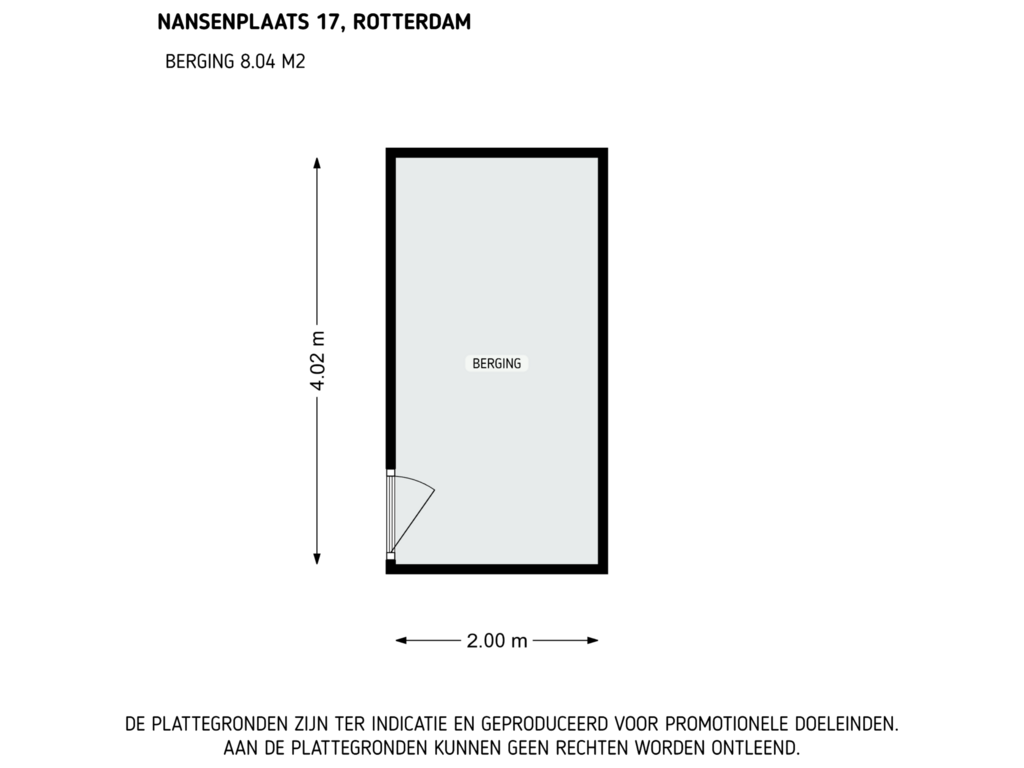 View floorplan of berging of Nansenplaats 17