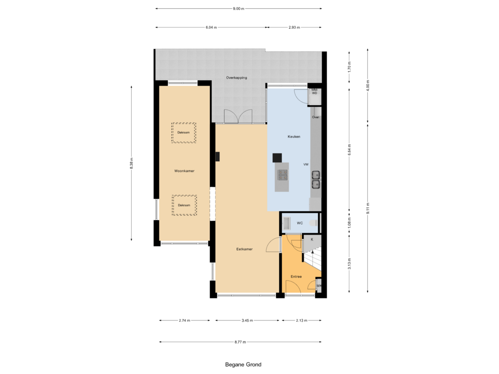 Bekijk plattegrond van Begane Grond van Zeekamplaan 2