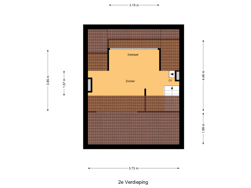 Bekijk plattegrond van 2e Verdieping van Zeekamplaan 2