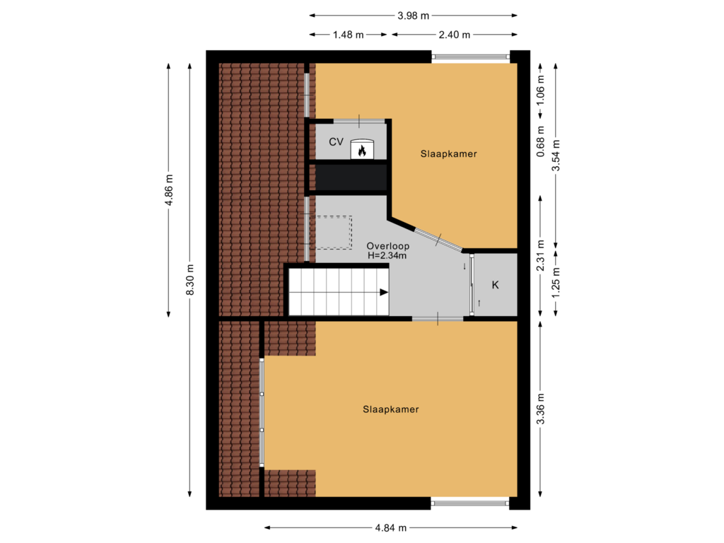 View floorplan of Zolder of Hoofdweg 46