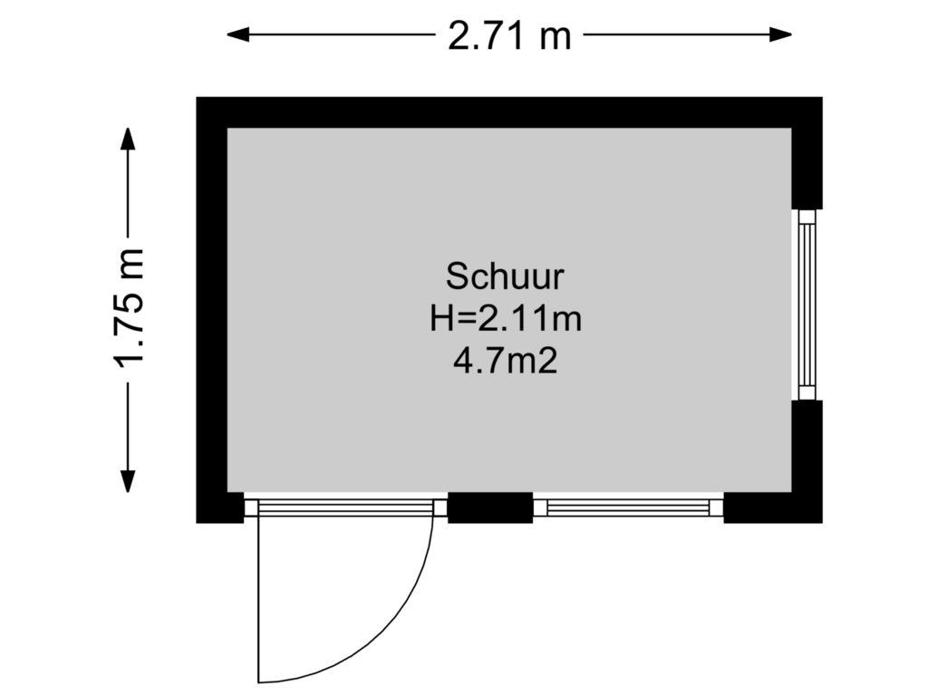 View floorplan of Schuur of Hoofdweg 46