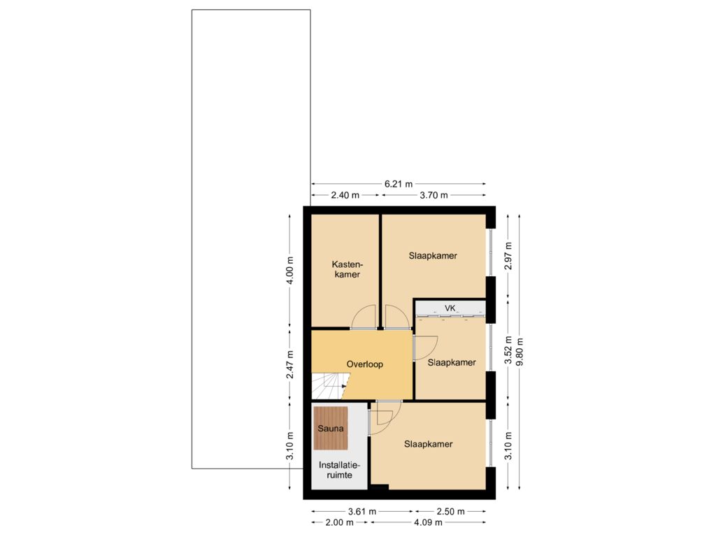 Bekijk plattegrond van Souterrain van Schootbruggeweg 14-A