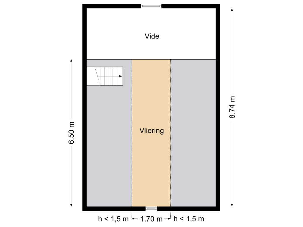 Bekijk plattegrond van Bijgebouw Verdieping van Schootbruggeweg 14-A