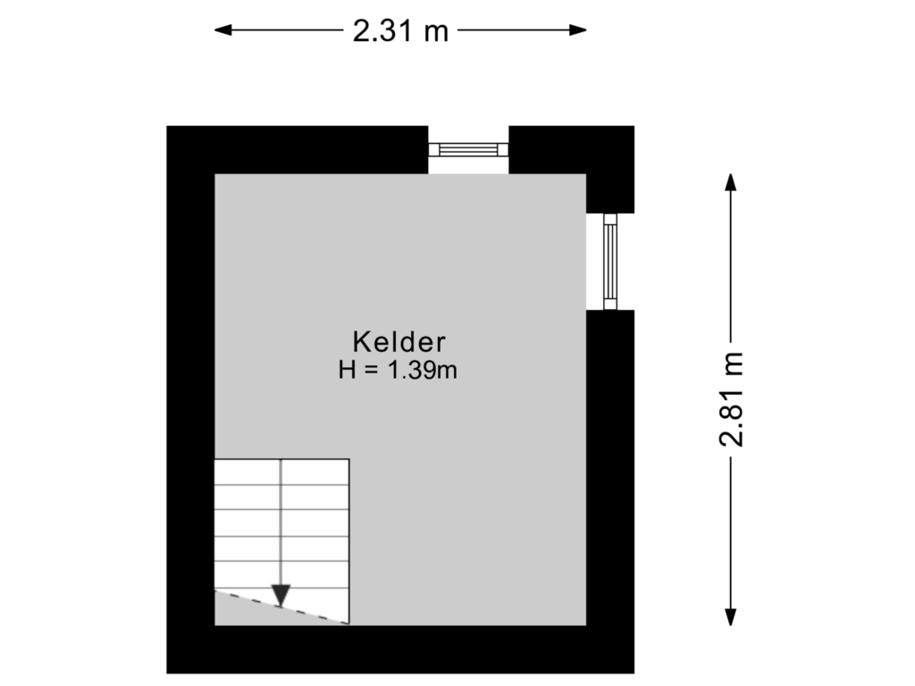 View floorplan of Kelder of Kallenkoterallee 109