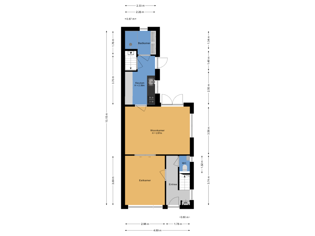 View floorplan of Begane grond of Kallenkoterallee 109