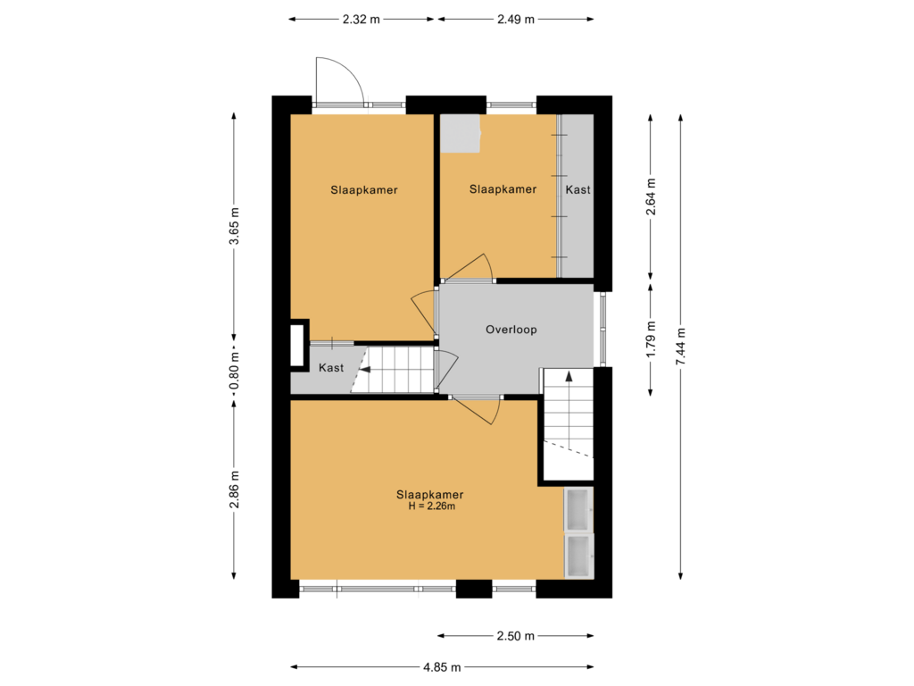 View floorplan of Eerste verdieping of Kallenkoterallee 109