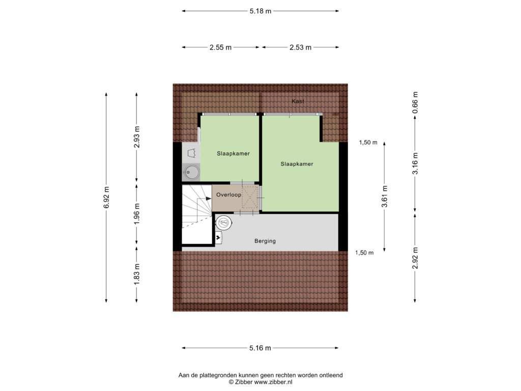 Bekijk plattegrond van Tweede Verdieping van Florijnstraat 5