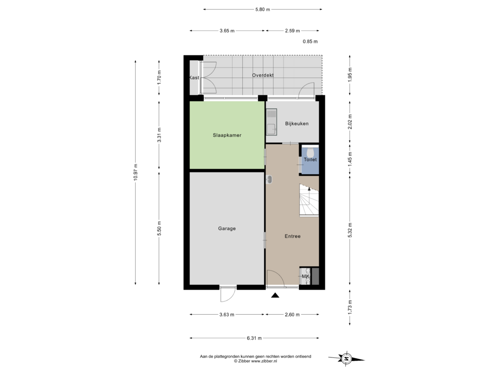 Bekijk plattegrond van Begane grond van Raadhuisstraat 203