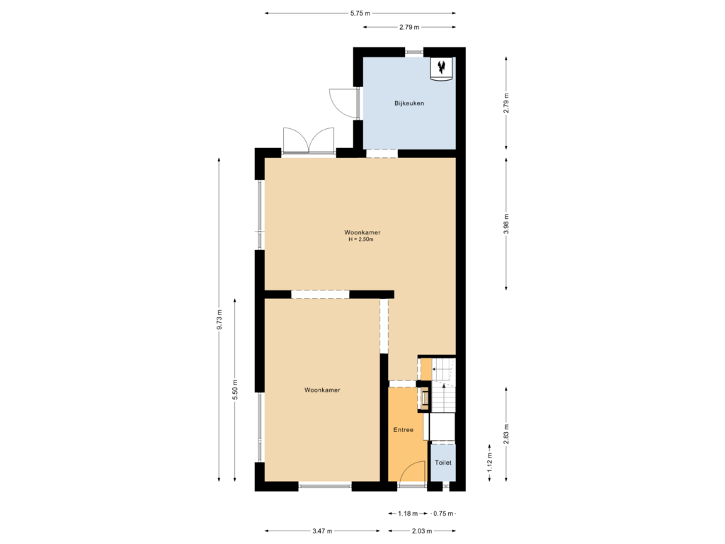 View floorplan of Begane grond of Ordellaan 5