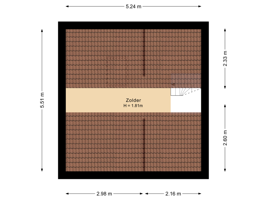 View floorplan of Tweede verdieping of Ordellaan 5