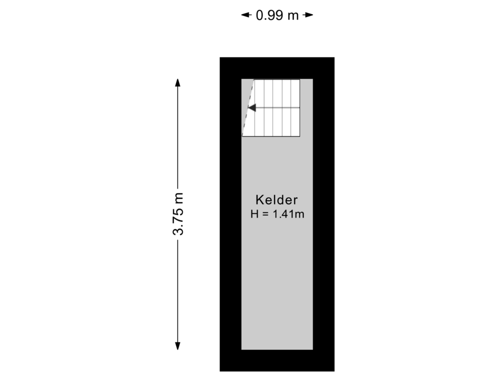 View floorplan of Kelder of Ordellaan 5