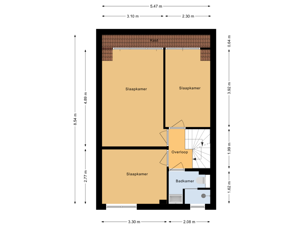 View floorplan of Eerste verdieping of Mackayware 120