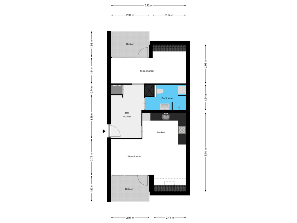 Bekijk plattegrond van 4e Verdieping van Jacob van Lennepkade 127-E